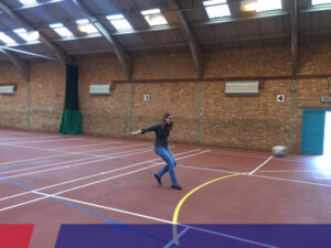 playing football